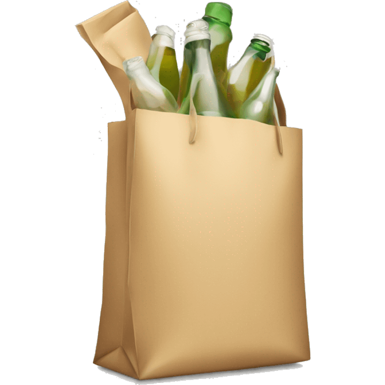 shopping bag of empty bottles emoji