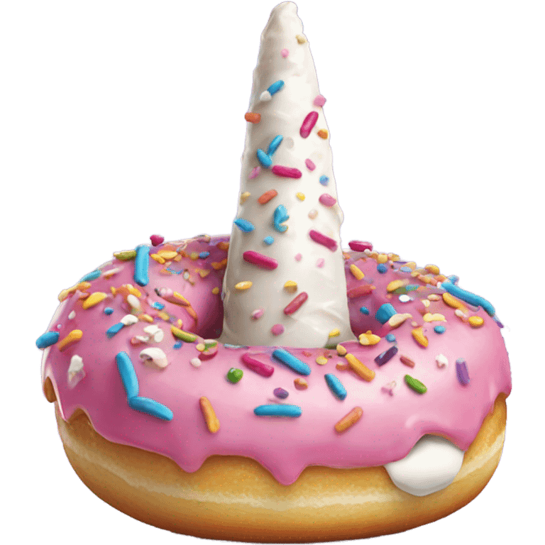 Sprinkle donut with unicorn horn  emoji