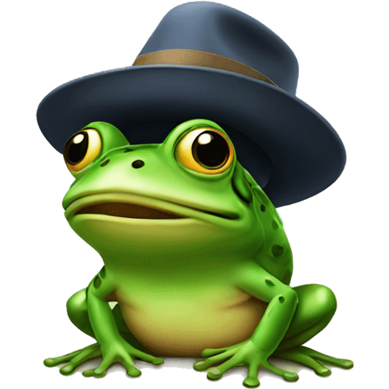 Frog with a hat emoji