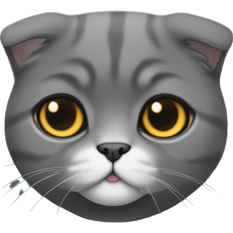 dark grey scottish fold cat emoji