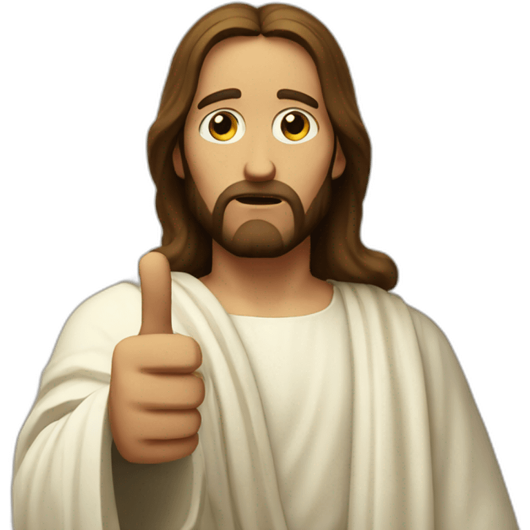 Sad Jesus pointing emoji