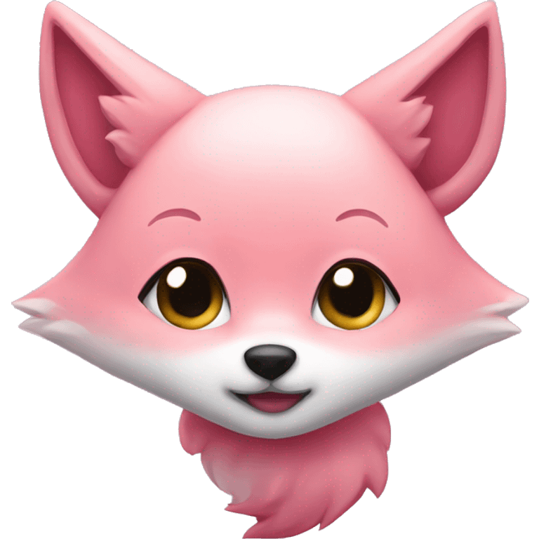 chibi cute pink fox head emoji