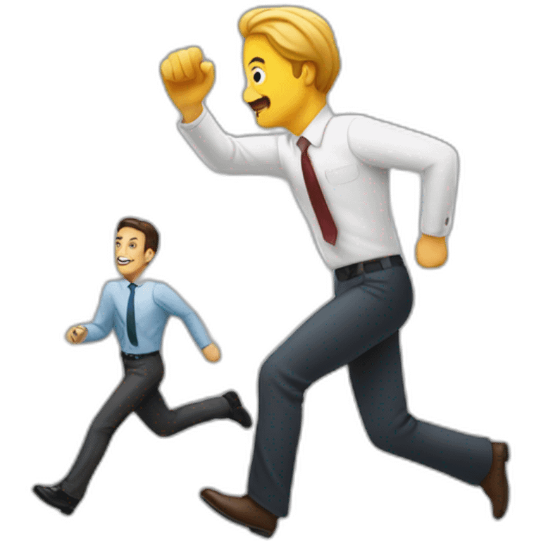 man chasing an attorney emoji