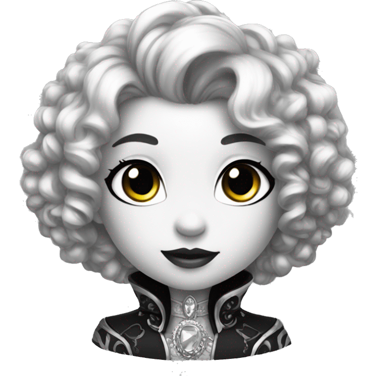 Cute fancy silver and black  emoji