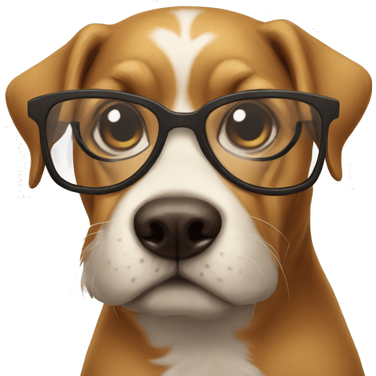 nerdy dog with glasses emoji