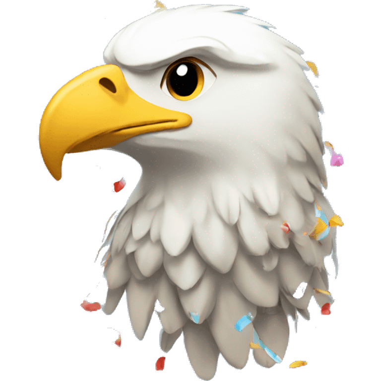 Eagle with confetti emoji