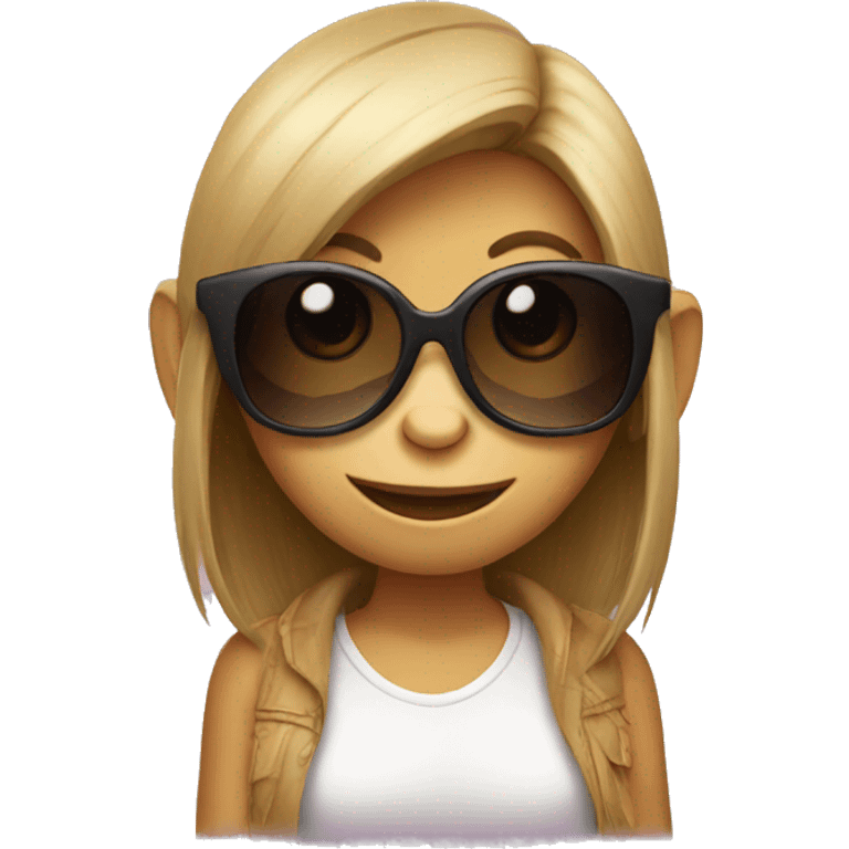 Girl monkey with sunglasses emoji