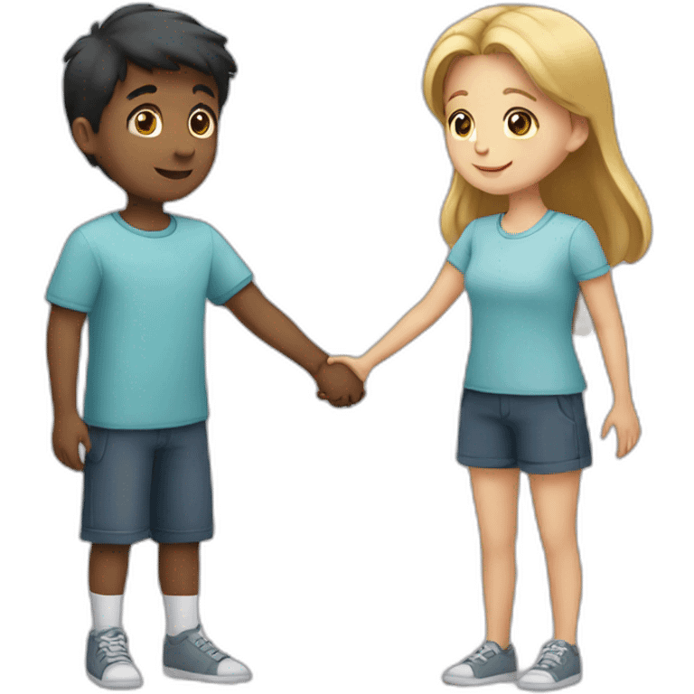 boy and girl handing hands emoji