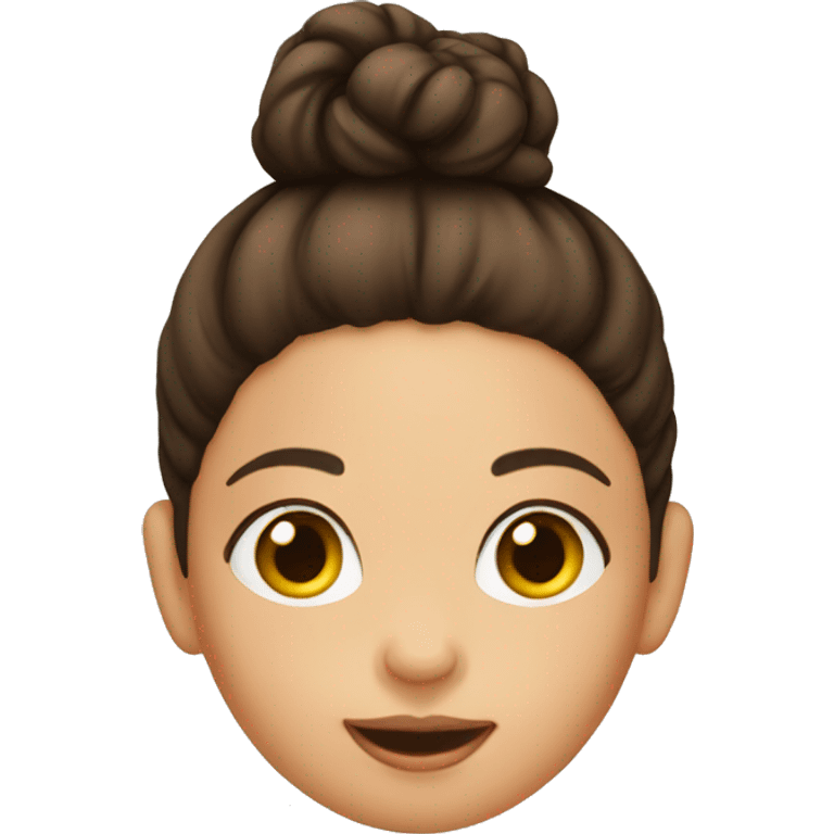 Brunette toddle with bun on top of her head emoji