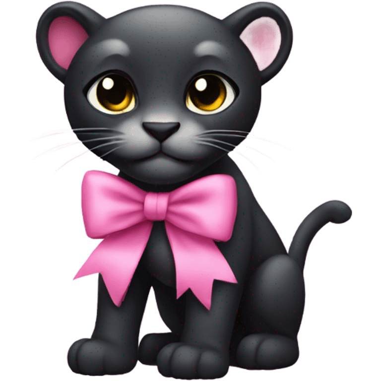 Panther with a pink bow emoji