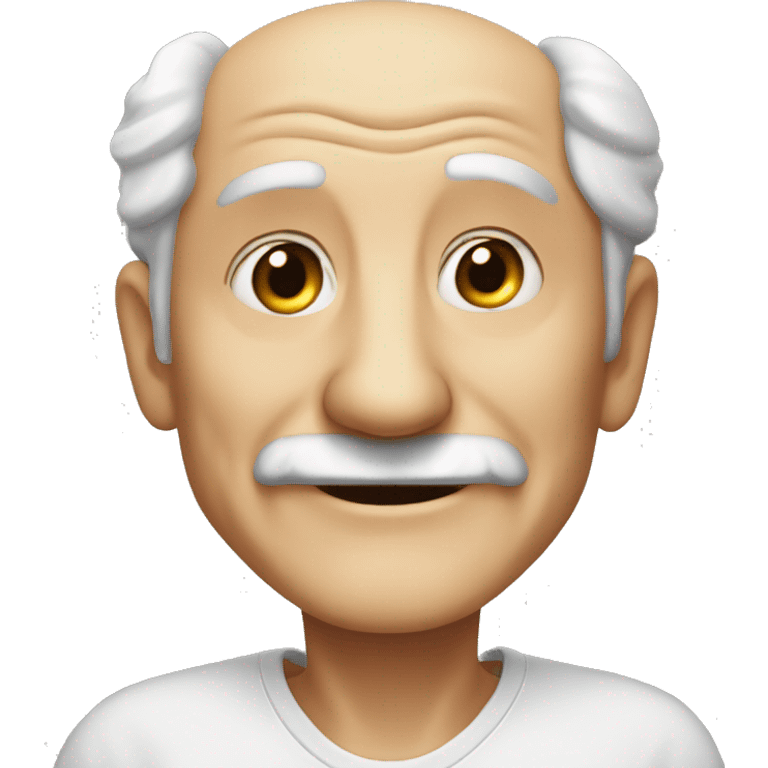 smiling old man portrait with small eyes and older appearance emoji