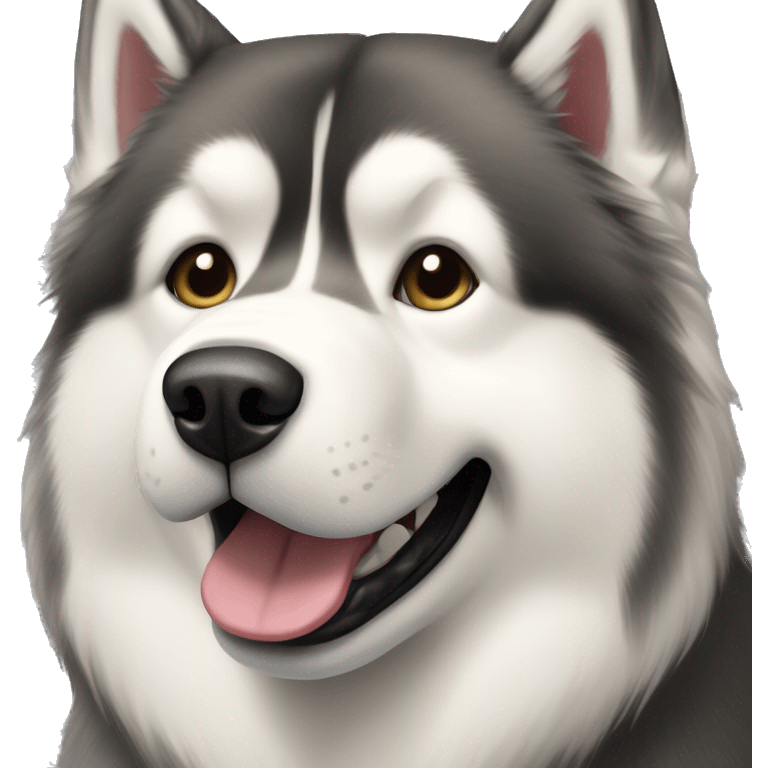 Dog alaskan malamute full-height happy emoji