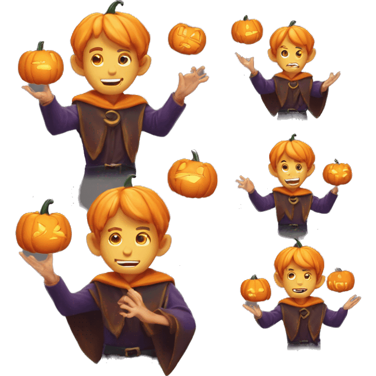 pumkin elf male casting a spell emoji