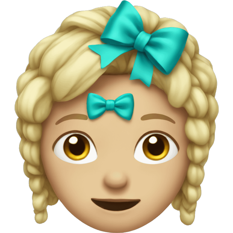 Turquoise bow emoji