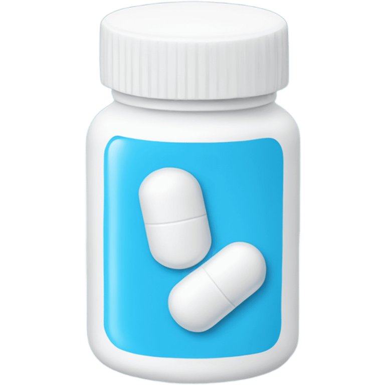 white and light blue pill bottle emoji