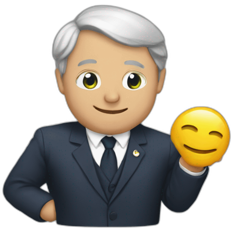 Chat dans bras de macron emoji