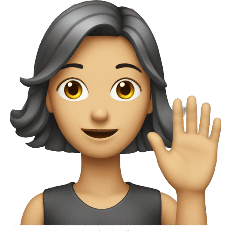 Woman waving bye emoji