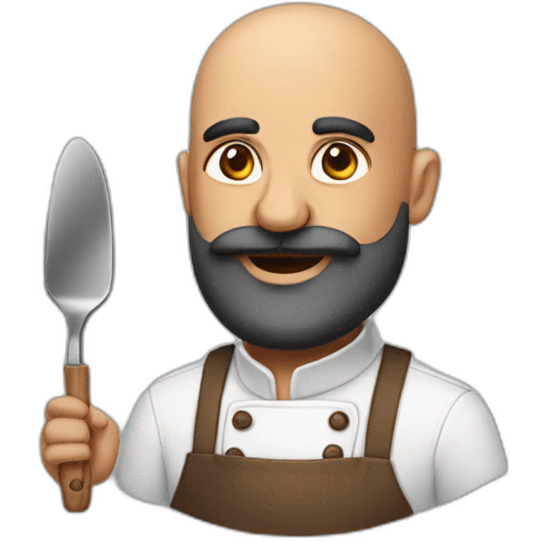 Bald long bearded Indian masterchef emoji