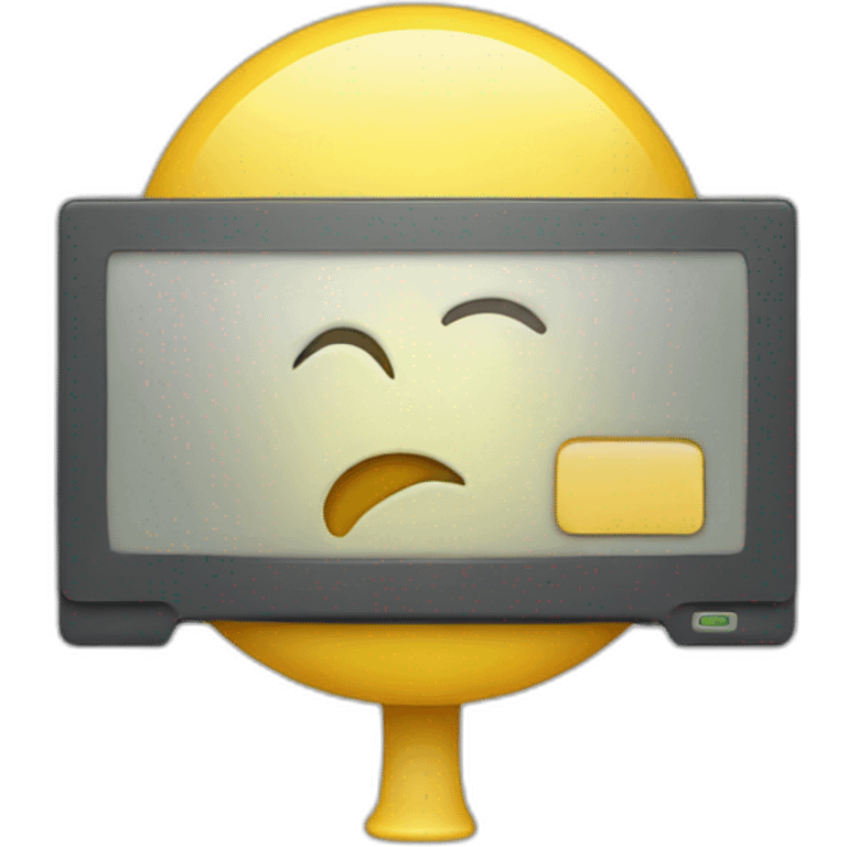 screen with a fixed PC on emoji