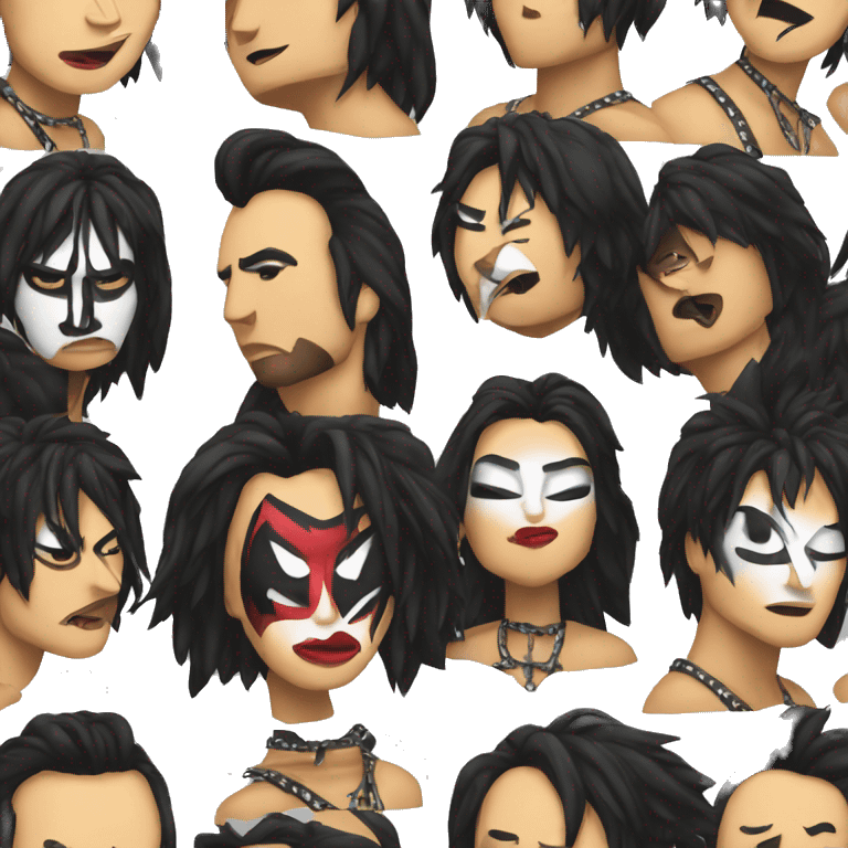 The rock band kiss in makeup emoji