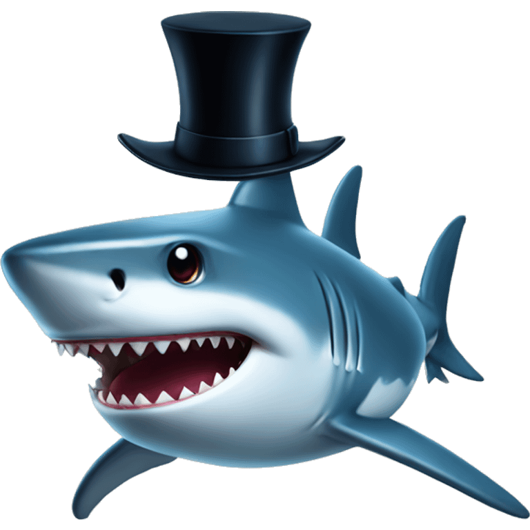 shark with top hat emoji