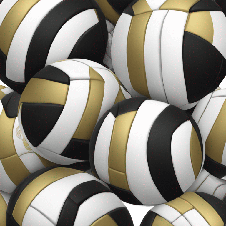 black and white and gold volleyball emoji