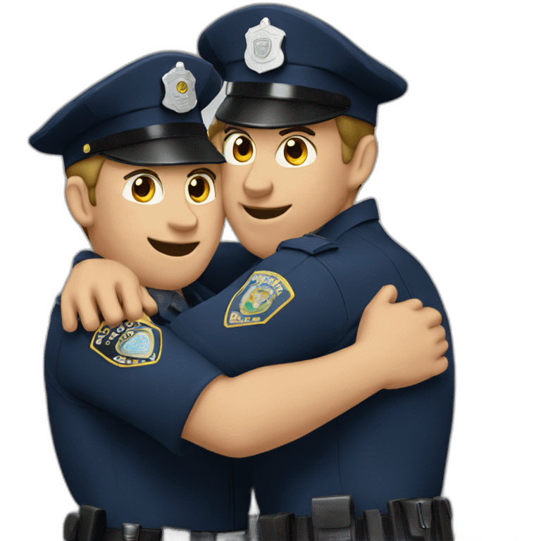 two police men hugging emoji