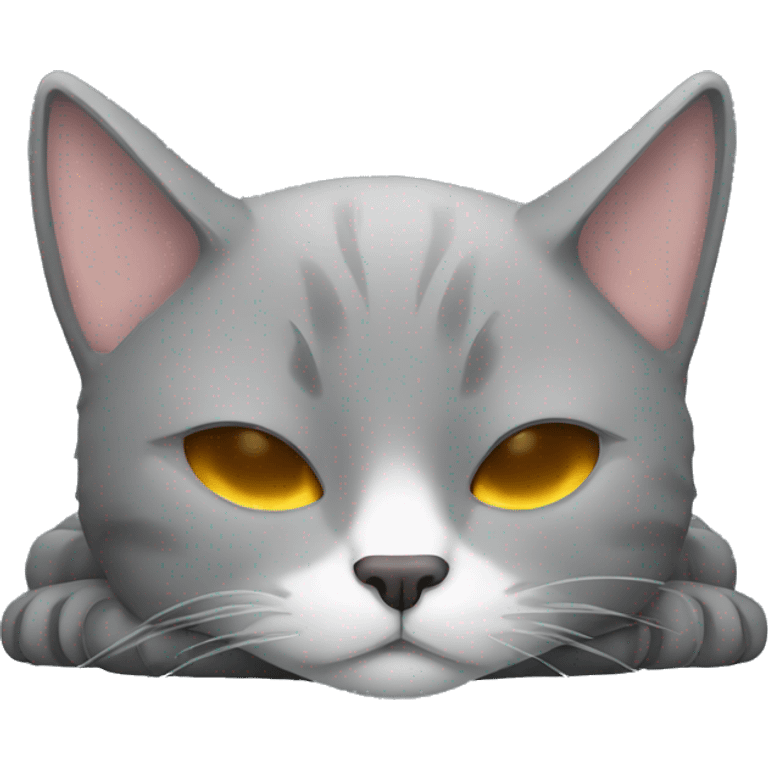 Grey cat sleeping emoji