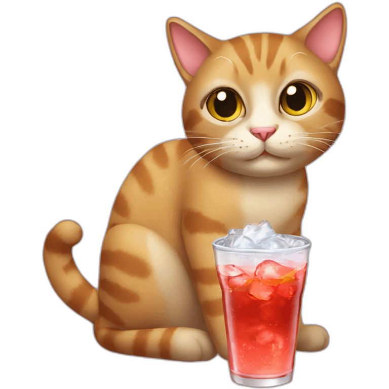 Cat drink soda emoji