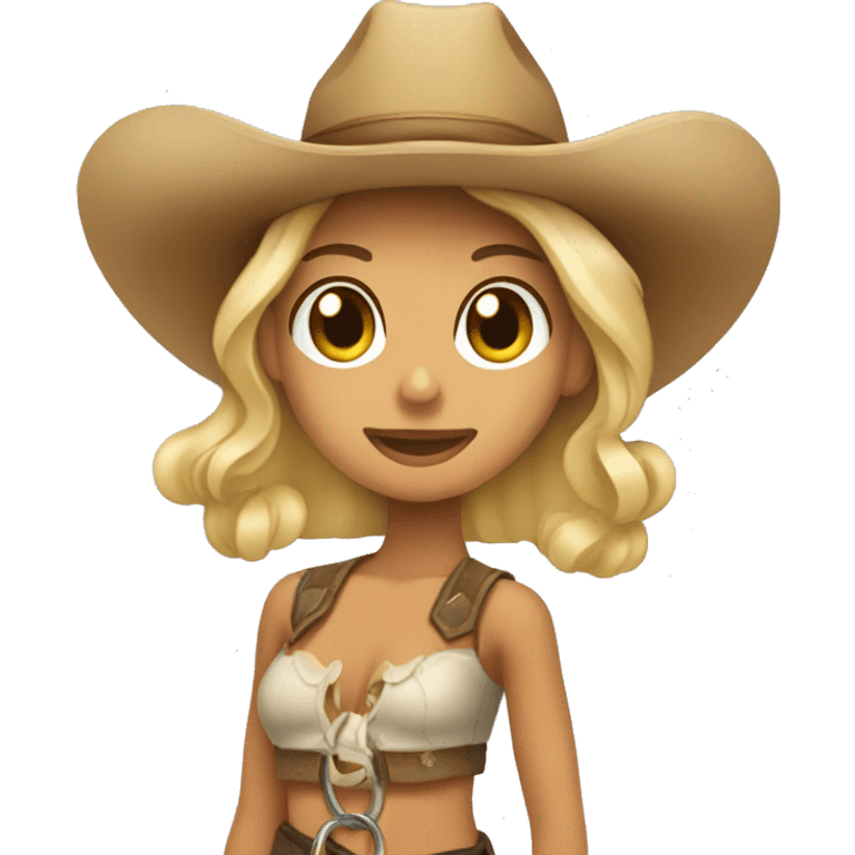 Blonde tan skin lady with a big lasso and cowboy hat emoji