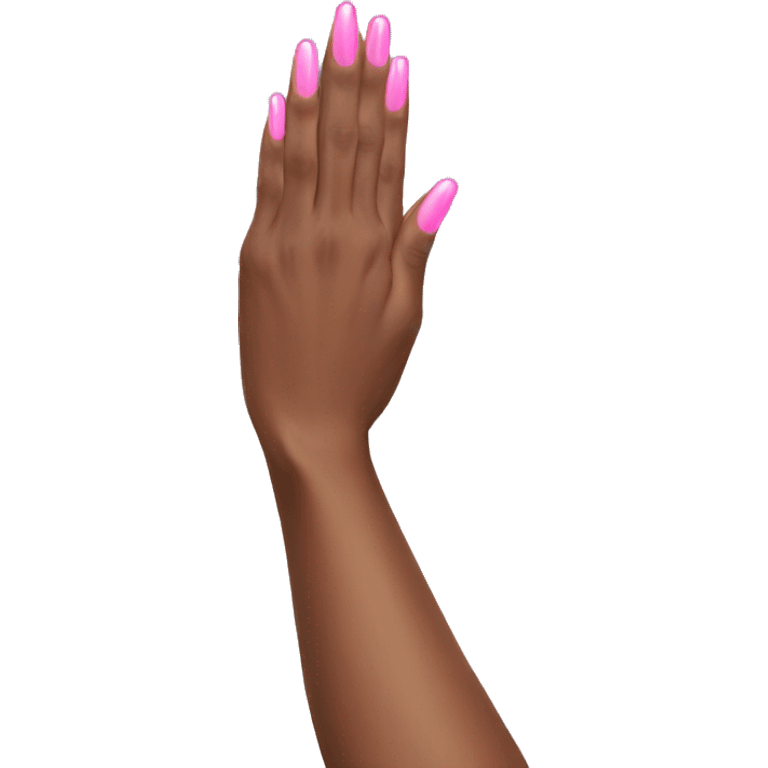 praying hands with pink long nails emoji