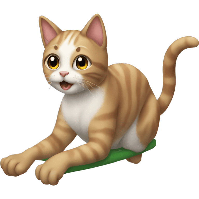 a naked cat on a trampoline  emoji