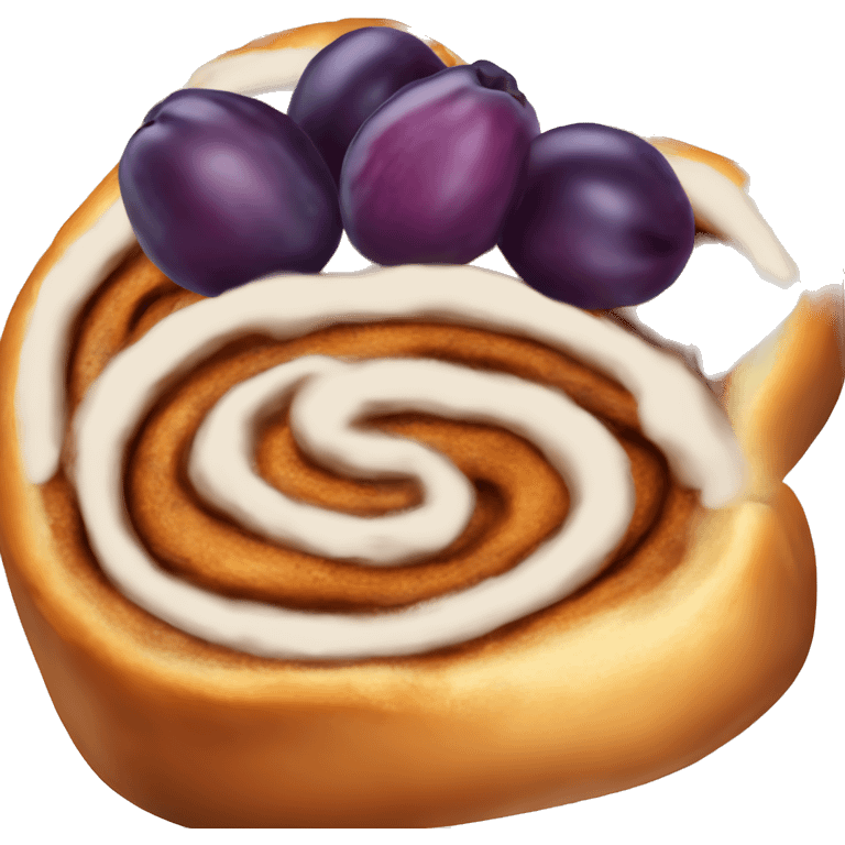 Cinnamon bun topped with plum  emoji