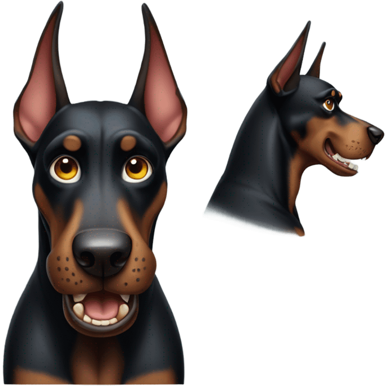 Angry black Doberman  emoji