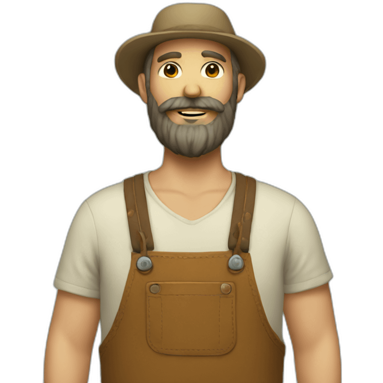 Hippie farmer with threads and beard emoji