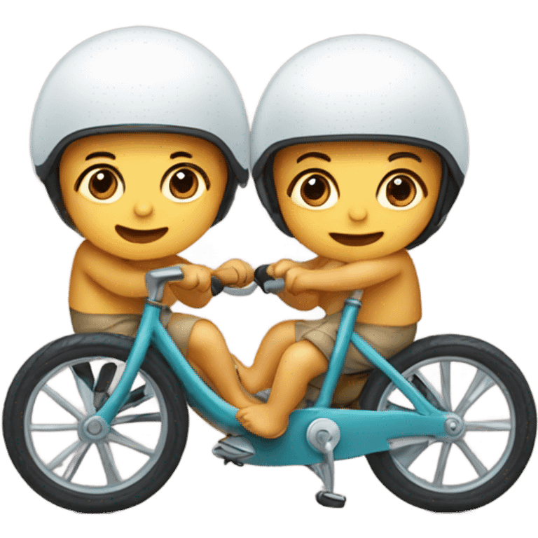 Twin babies riding bike emoji