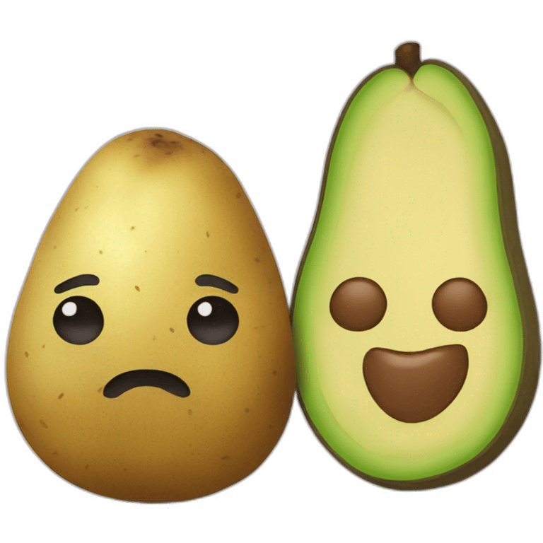 potato and avocado in love emoji