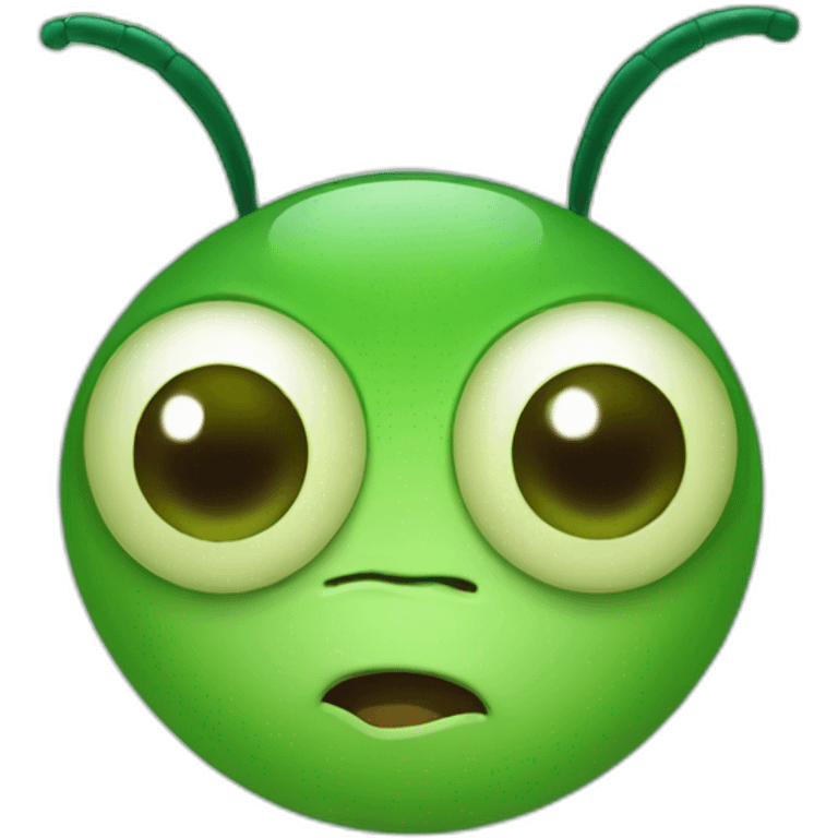 Green bug face emoji