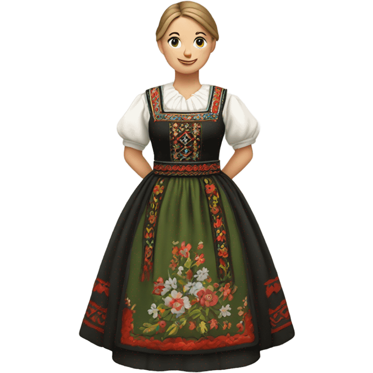 A women wearing a traditional Norwegian dress  emoji