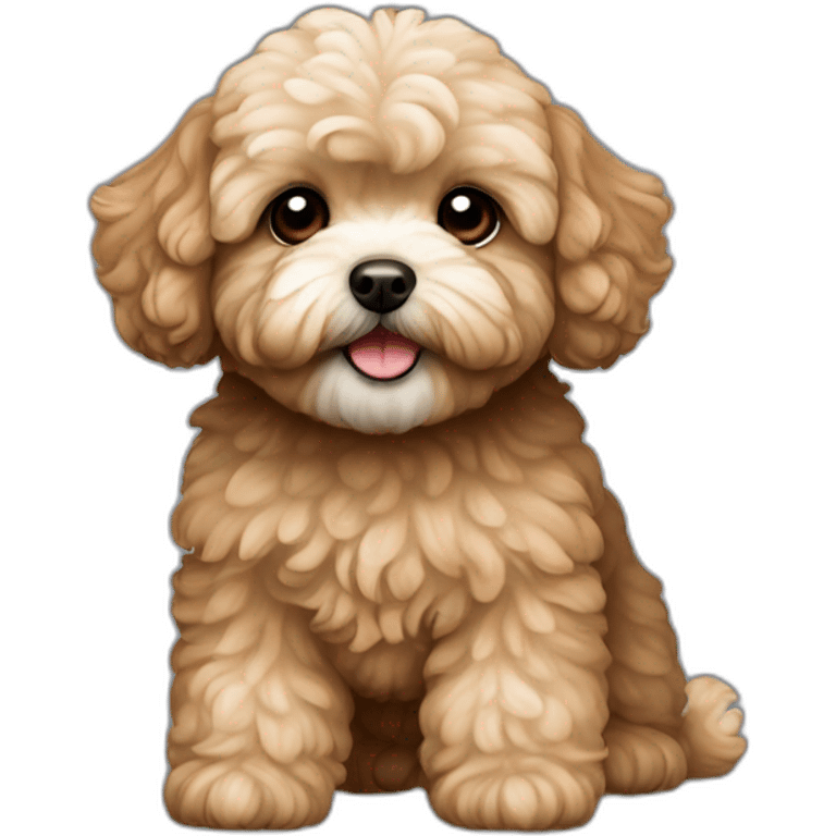 Maltipoo dog Brown colour black  emoji