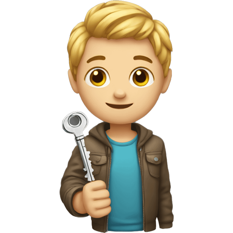 boy with key in hand emoji