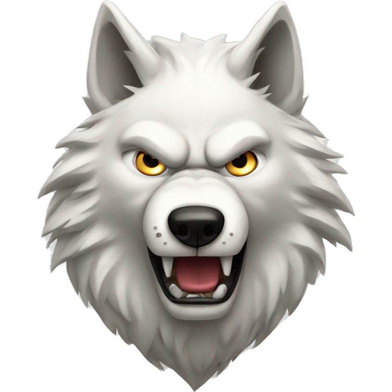 angry white wolf emoji