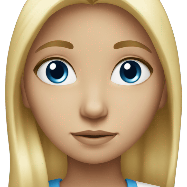 Blonde girl blue eyes prayer emoji