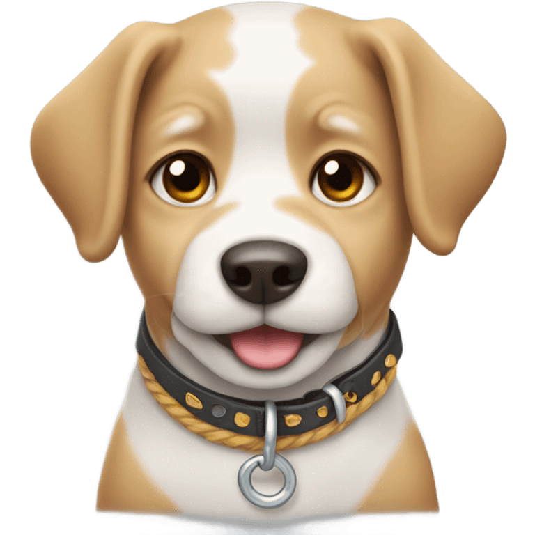 Cute dog with a collar and string emoji