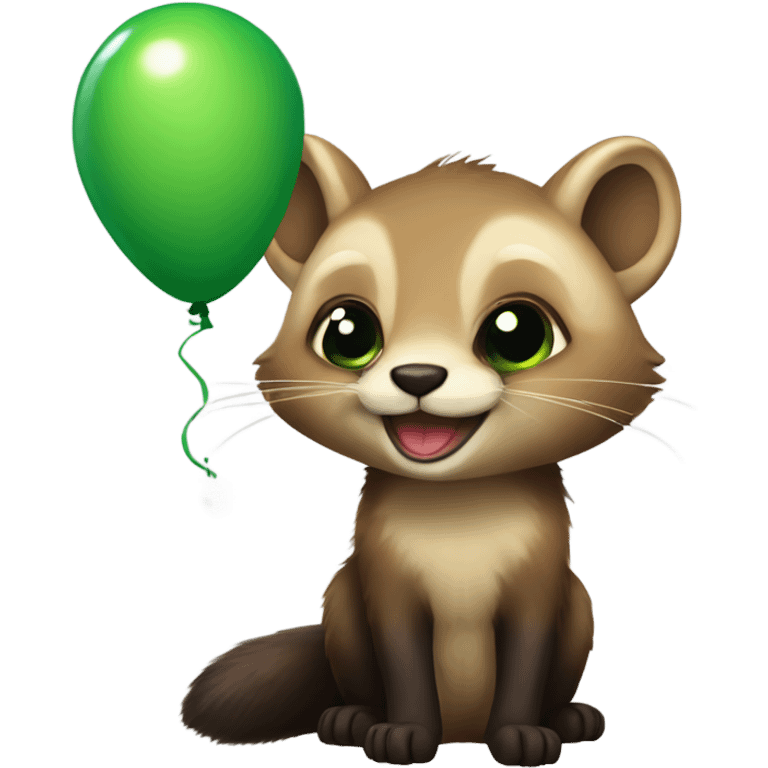 Marten with a green balloon emoji