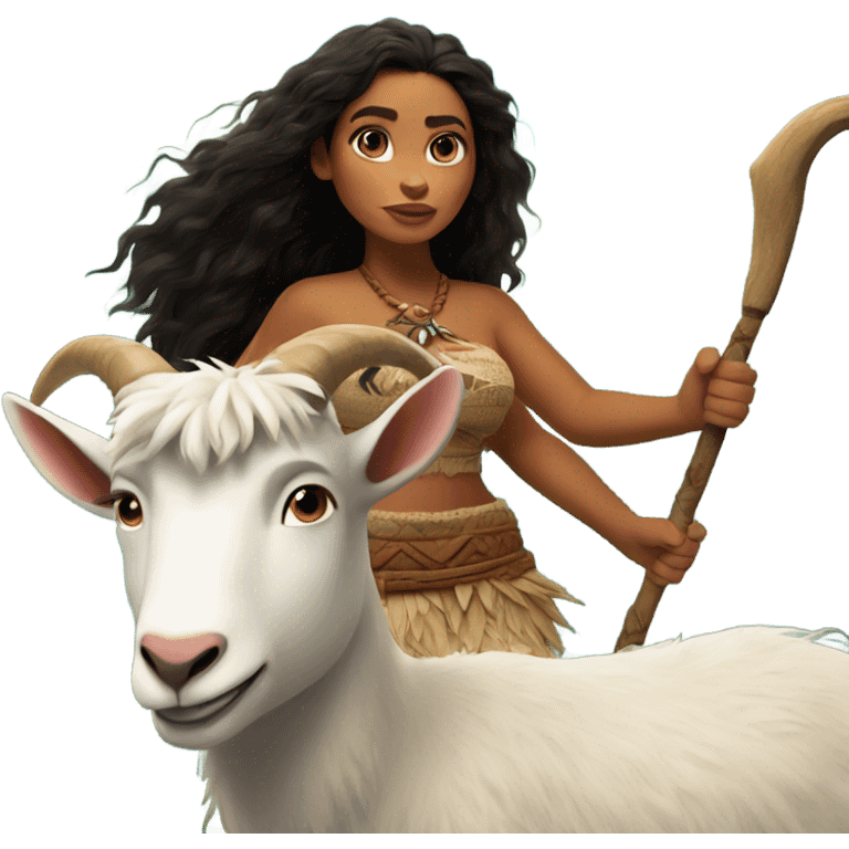 Moana on a goat emoji