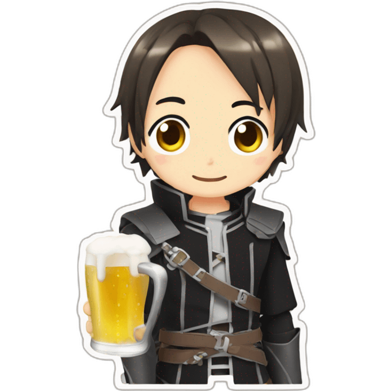 Kirito from sword art online drink a beer emoji