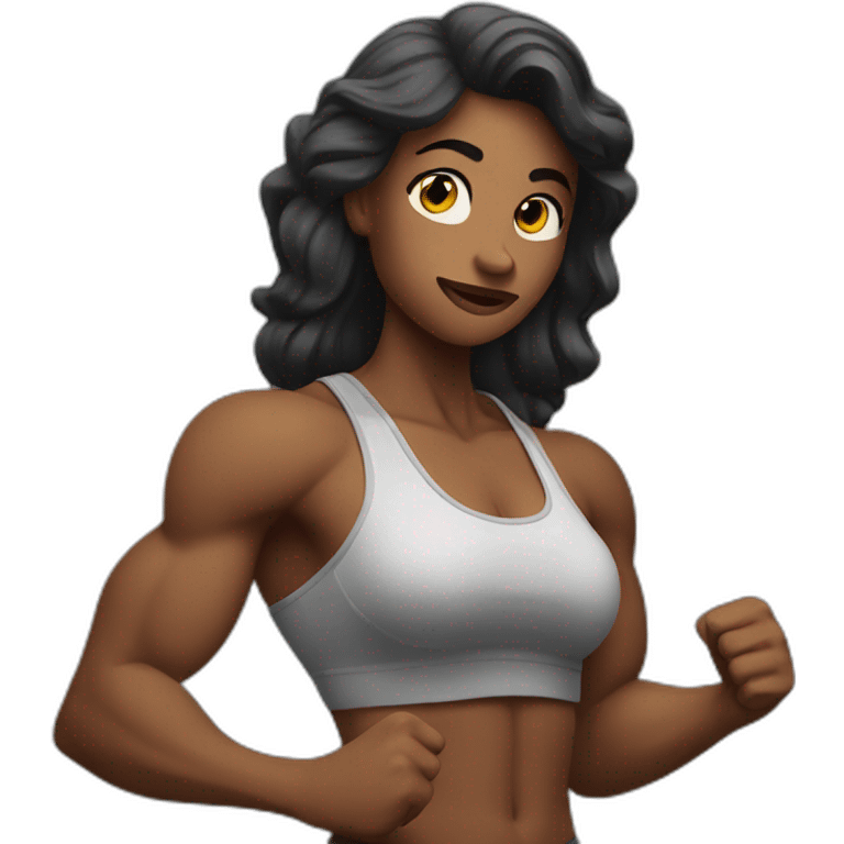 Woman flexing muscles emoji