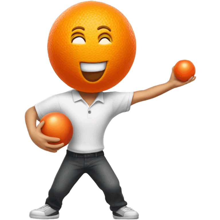 Orange head guy throwing bowling ball emoji