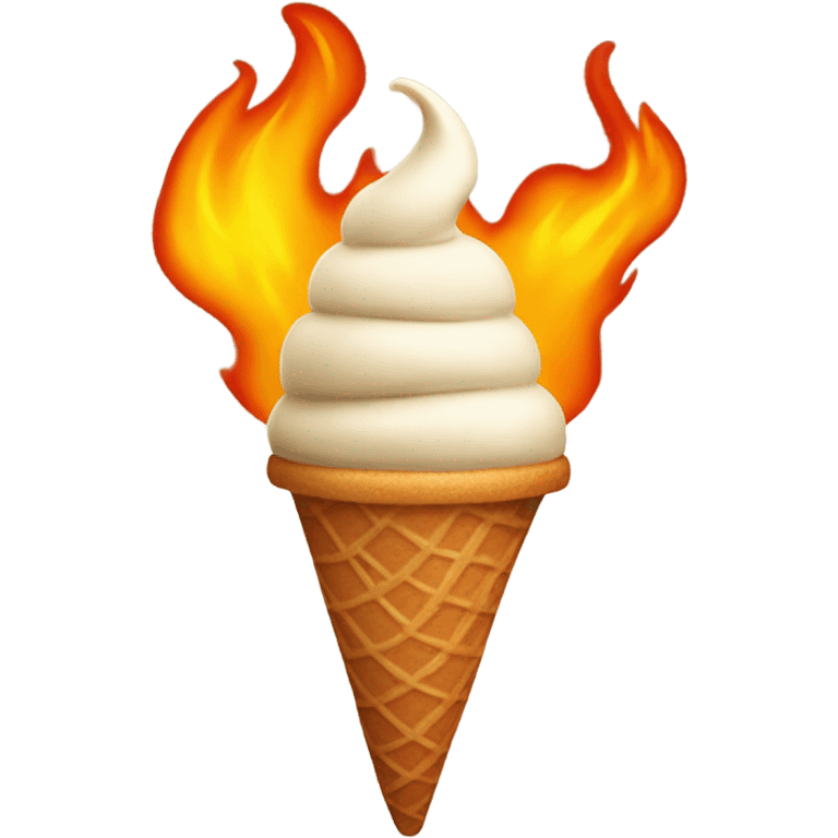 Ice cream cone on fire  emoji